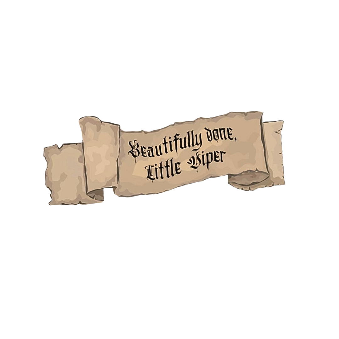 Beautifully Done Little Viper Script Sticker